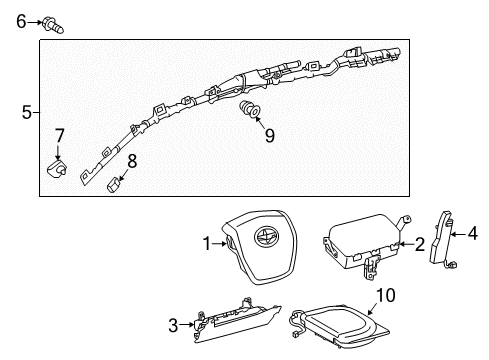 2016 Scion iM Air Bag Components Knee Air Bag Diagram for 73900-02070-C0