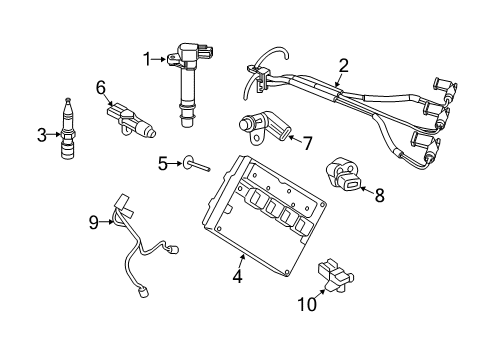 2013 Jeep Grand Cherokee Ignition System Bracket-Engine Control Module Diagram for 5148325AC
