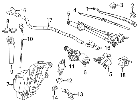 2011 Saab 9-5 Wiper & Washer Components Washer Hose Diagram for 13305467