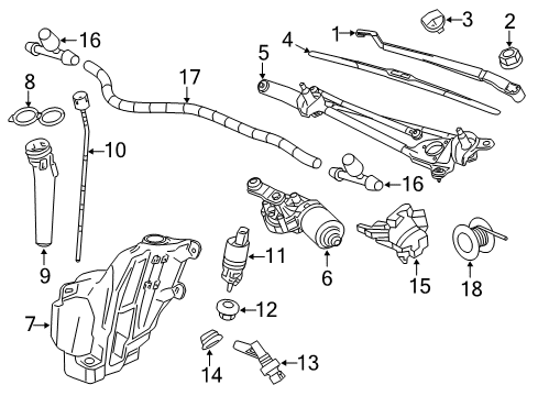 2011 Saab 9-5 Wiper & Washer Components Level Sensor Seal Diagram for 90276310