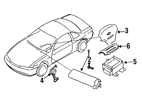 1995 Nissan 240SX Air Bag Components Clock Spring Steering Air Bag Wire Diagram for 25554-70F25