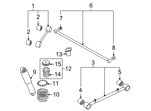 2004 Kia Sorento Rear Suspension Lower Arm Assembly-Rear Diagram for 552303E102