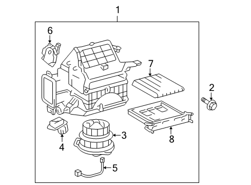 2009 Toyota Prius Blower Motor & Fan Control Module Diagram for 87165-47020
