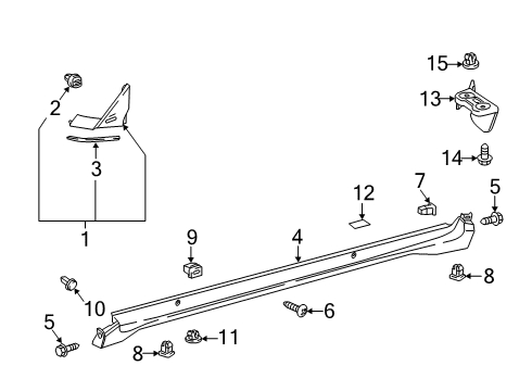 2019 Toyota C-HR Exterior Trim - Pillars, Rocker & Floor Pillar Molding Protector Diagram for 61991-10010