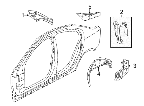 2013 Chevrolet Caprice Inner Structure - Quarter Panel Inner Wheelhouse Diagram for 92121623