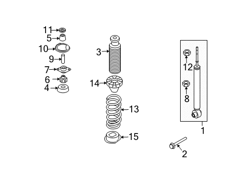 2004 Nissan Quest Shocks & Components - Rear Bound Rear Suspension Bumper Assembly Diagram for 55240-CK000