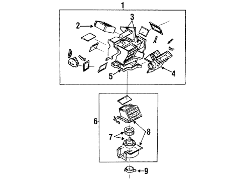 1987 Nissan Sentra Heater Core & Control Valve Fan & Motor BLR Diagram for B7220-60A12