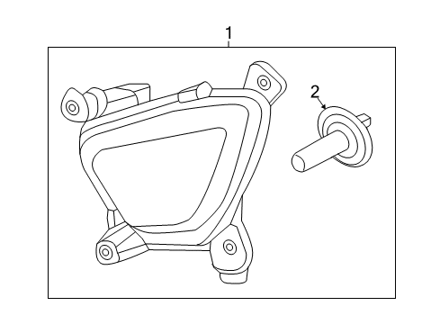 2017 Kia Sorento Chassis Electrical - Fog Lamps Front Fog Lamp Assembly, Right Diagram for 92202C6100