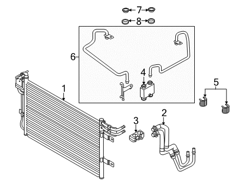 2010 Ford Taurus Trans Oil Cooler Hose & Tube Assembly Diagram for DA5Z-7R081-A