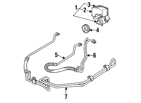 1993 Chevrolet Lumina P/S Pump & Hoses, Steering Gear & Linkage PUMP-ASM Diagram for 26024738