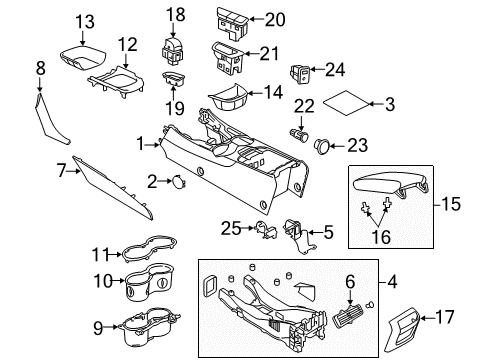 2016 Chevrolet SS Parking Brake Cup Holder Insert Diagram for 92263851