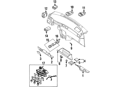 1995 Nissan 200SX Switches Switch Assy-Door Diagram for 25360-F4300