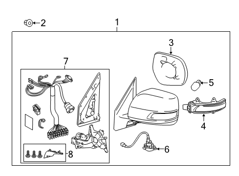 2013 Lexus LX570 Mirrors Lamp Assembly, Side Turn Diagram for 81730-60130