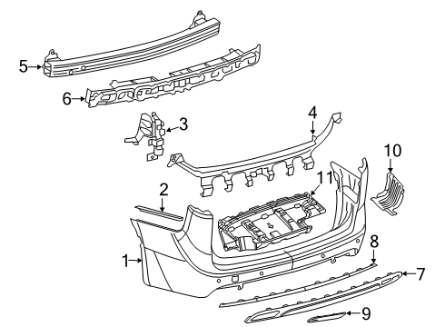 2018 Chrysler Pacifica Rear Bumper Reinforce-Rear Bumper Diagram for 68227673AB