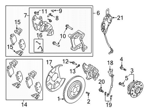 2022 Genesis G90 Rear Brakes Spring-Pad Return Diagram for 58288J6000