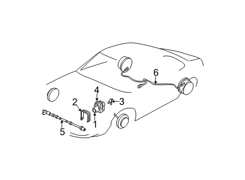 1999 Buick Park Avenue ABS Components Control Module Diagram for 16265342