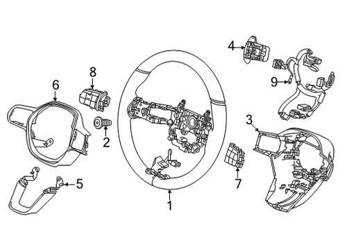 2022 Honda Civic Steering Wheel & Trim SW, R- *NH900L* Diagram for 78560-T20-A01ZA