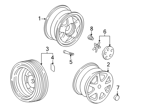 1997 Acura NSX Wheels Cap Assembly, Aluminum Wheel Center (Blade Silver Metallic-Z) Diagram for 44732-SL0-A30ZA