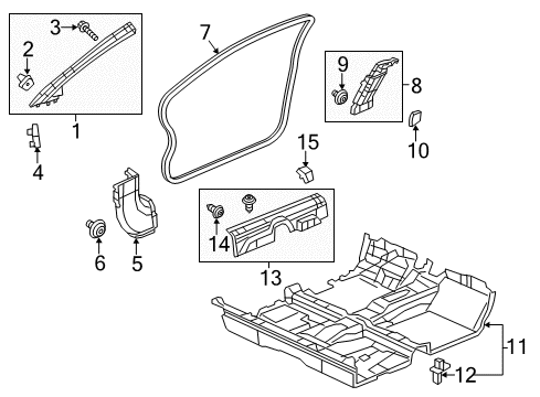 2014 Honda Civic Interior Trim - Pillars, Rocker & Floor Garnish, R. FR. Pillar *NH220L* (CLEAR GRAY) Diagram for 84105-TS8-A32ZB