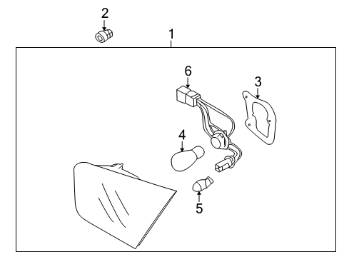 2013 Kia Forte Bulbs Lamp Assembly-Rear Combination Inside Diagram for 924041M000