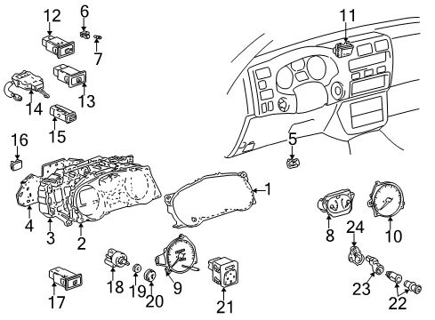 1998 Toyota RAV4 Switches & Sensors Gauge Assy, Combination Diagram for 83882-42400