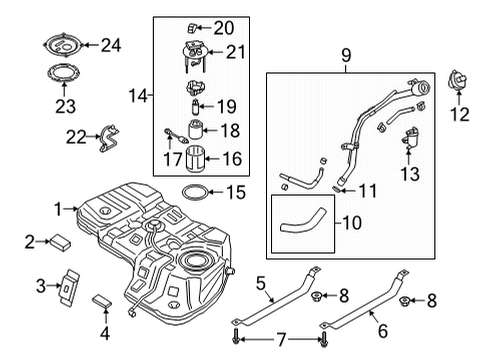 2021 Hyundai Santa Fe Fuel Injection Filter Assy-Air Diagram for 31450-R5500