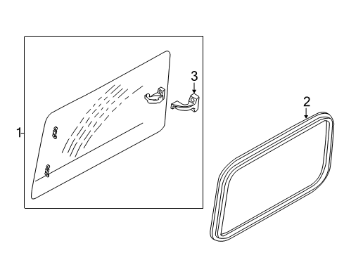 2010 Ford Transit Connect Glass - Side Panel Weatherstrip Diagram for 2T1Z-99305A28-A