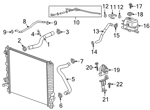 2021 Buick Enclave Radiator & Components Auxiliary Pump Diagram for 13507545