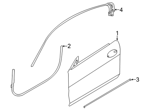 2020 BMW 840i xDrive Gran Coupe Door & Components DOOR WEATHERSTRIP Diagram for 51768739183