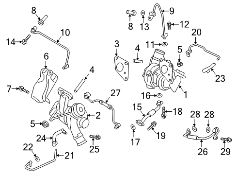 2019 Ford Fusion Turbocharger Turbocharger Diagram for F2GZ-6K682-C