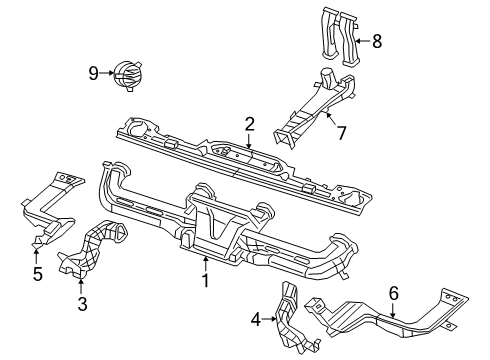 2021 Jeep Gladiator Ducts Outlet-Air Conditioning & Heater Diagram for 6AB641XDAC