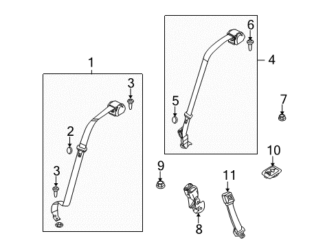 2018 Ford Taurus Seat Belt Shoulder Belt Screw Diagram for -W504775-S437M