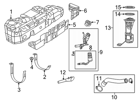 2021 Ram 1500 Fuel System Components Strap-Fuel Tank Diagram for 52029891AB