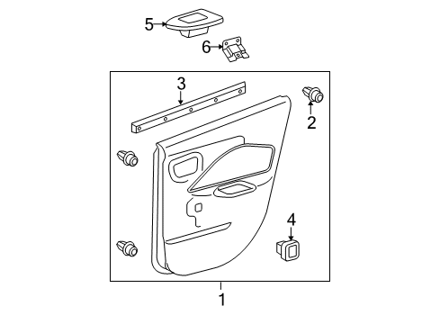 2008 Toyota Yaris Rear Door Belt Weatherstrip Diagram for 68174-52130