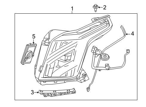 2018 Cadillac Escalade ESV Headlamps HEADLAMP ASM-FRT Diagram for 84580183