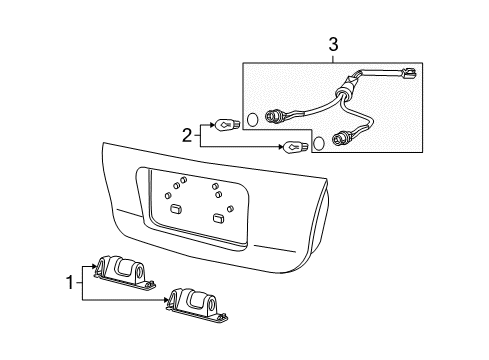 2006 Pontiac GTO License Lamps Housing, Rear License Plate Lamp Diagram for 92143292