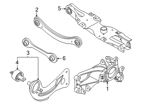 2022 Ford Maverick Rear Suspension Axle Beam Mount Bolt Diagram for -W720089-S439
