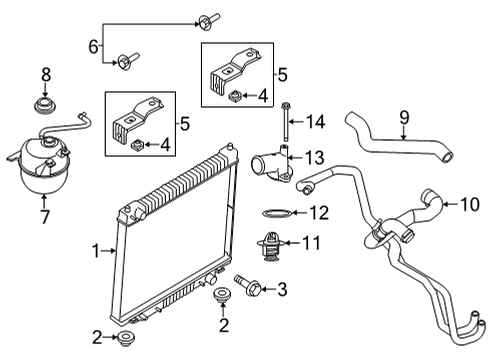 2018 Ford E-350 Super Duty Radiator & Components Upper Hose Diagram for GC2Z-8260-A