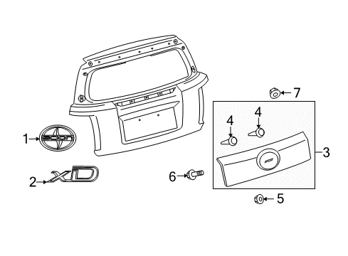 Diagram for 2012 Scion xD Exterior Trim - Lift Gate 