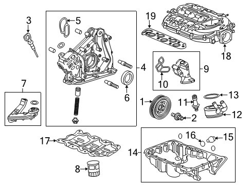 2019 Acura RLX Filters Base Set, Oil Filter Diagram for 15310-5G0-A00