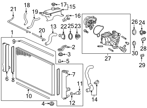 2017 Lexus NX200t Radiator & Components Gasket, THERMOSTAT Diagram for 16346-36011