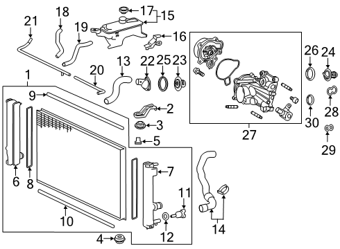 2017 Lexus NX200t Radiator & Components Inverter Cooler Cushion Diagram for 16716-37010