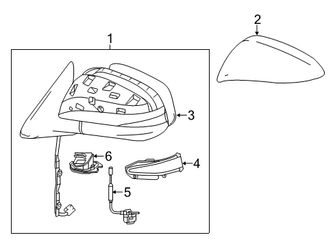 2016 Toyota Highlander Outside Mirrors Mirror Cover Diagram for 87945-0E040-B0