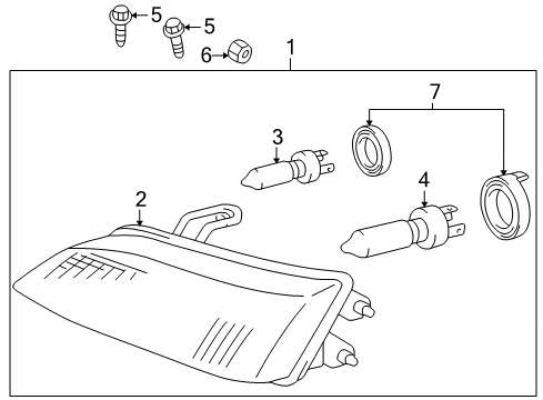 2002 Toyota Corolla Bulbs Lens & Housing Diagram for 81170-02100