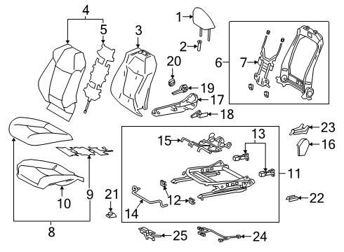 2022 Toyota Corolla Passenger Seat Components Seat Cushion Heater Diagram for 87510-0R250