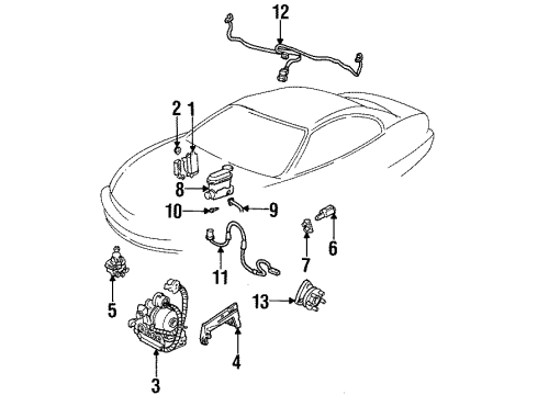 1998 Buick Riviera ABS Components Electronic Brake Control Module Assembly Diagram for 25621284