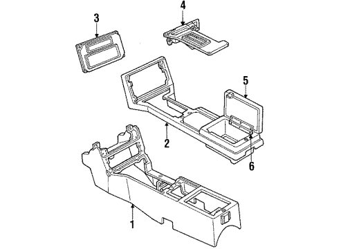 1984 Pontiac Firebird Floor Console Console, Front Floor Upper Diagram for 10018434