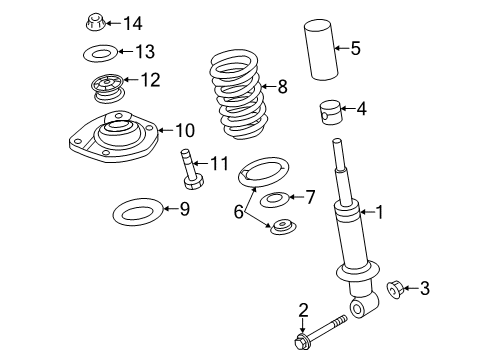 2015 Chevrolet SS Struts & Components - Rear Strut Mount Diagram for 92269319