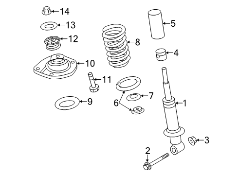 2015 Chevrolet SS Struts & Components - Rear Bracket Asm-Rear Shock Absorber Upper Rear Diagram for 92269320