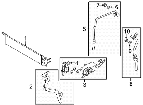 2021 Ford Bronco Sport Oil Cooler Inlet Tube Diagram for JX6Z-7R081-M